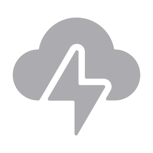 A storm cloud with a lightning bolt